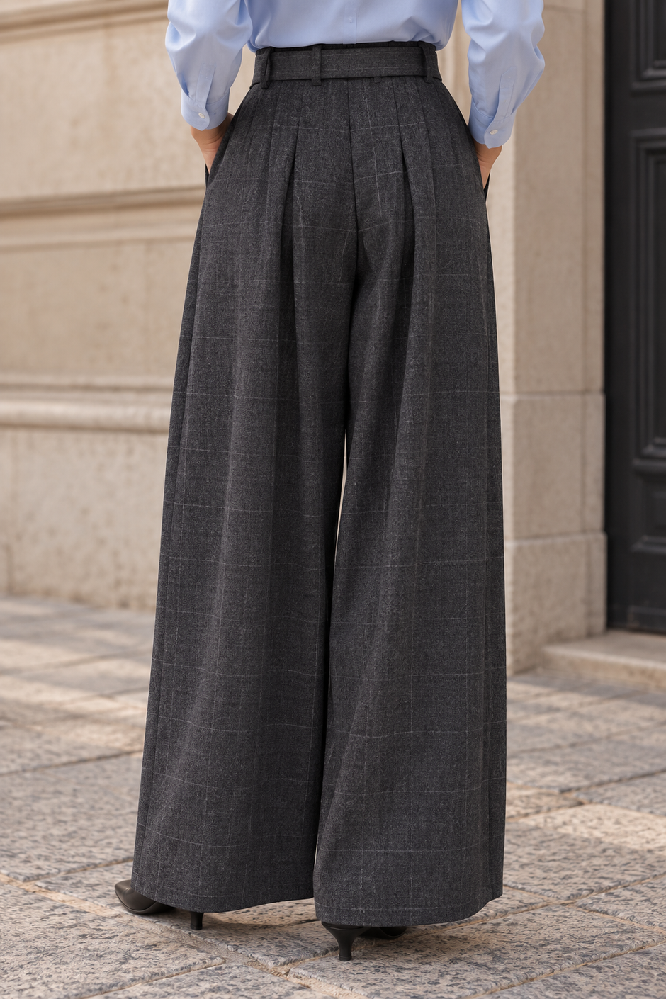 Pantalon Jacquard Marine