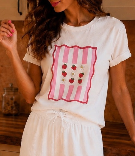 Tee Shirt Fraise Rose