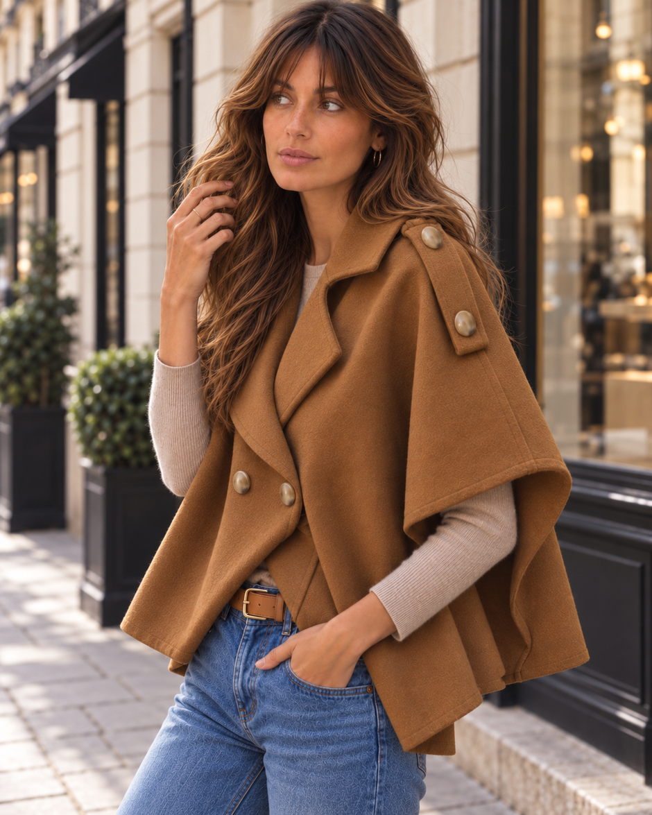Poncho Bianca Camel