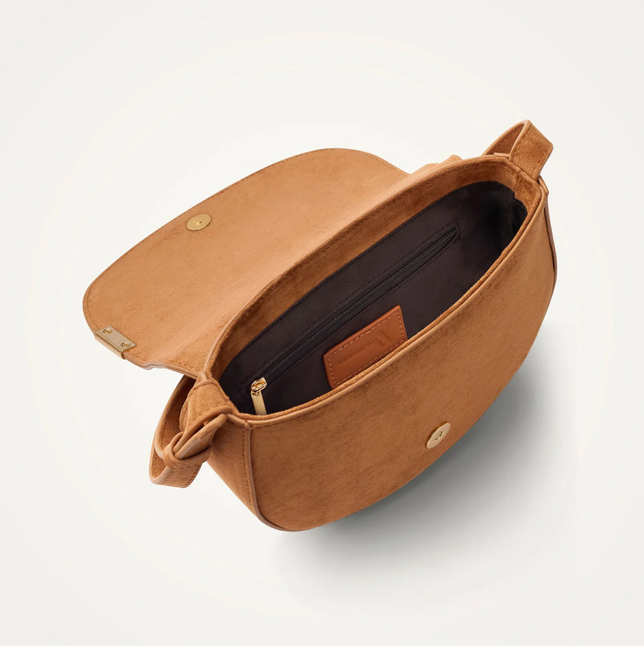 Sac bandoulière Jasmine camel à rabat
