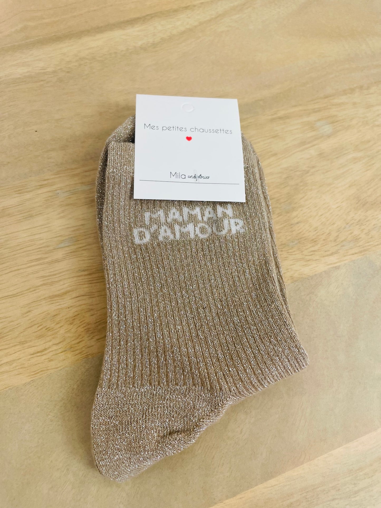 Chaussettes Maman d'Amour Camel