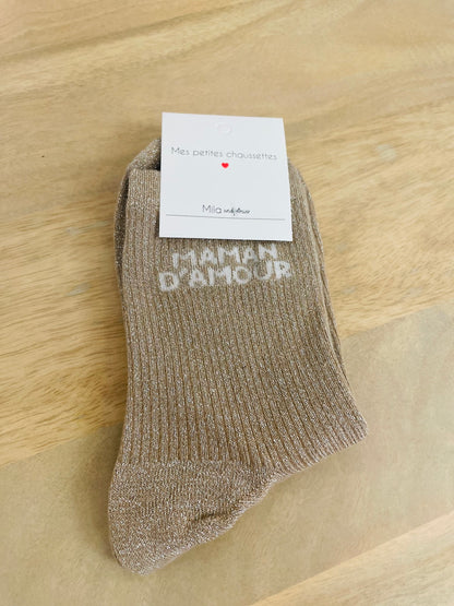 Chaussettes Maman d'Amour Camel