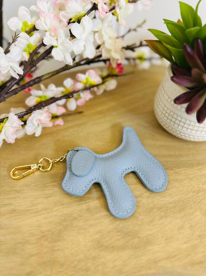 Porte Clé Dog Blue Cuir