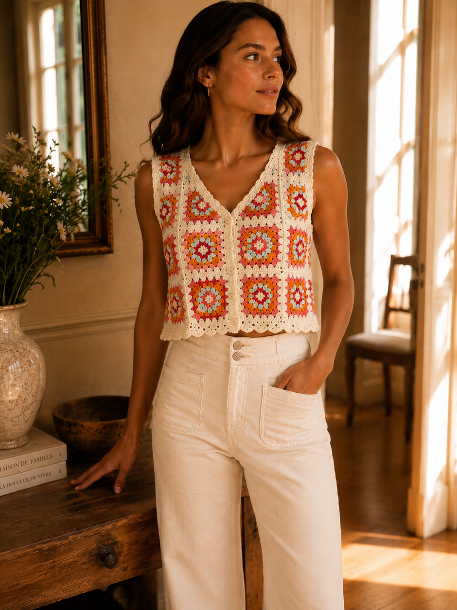 Débardeur Crochet Abey Orange