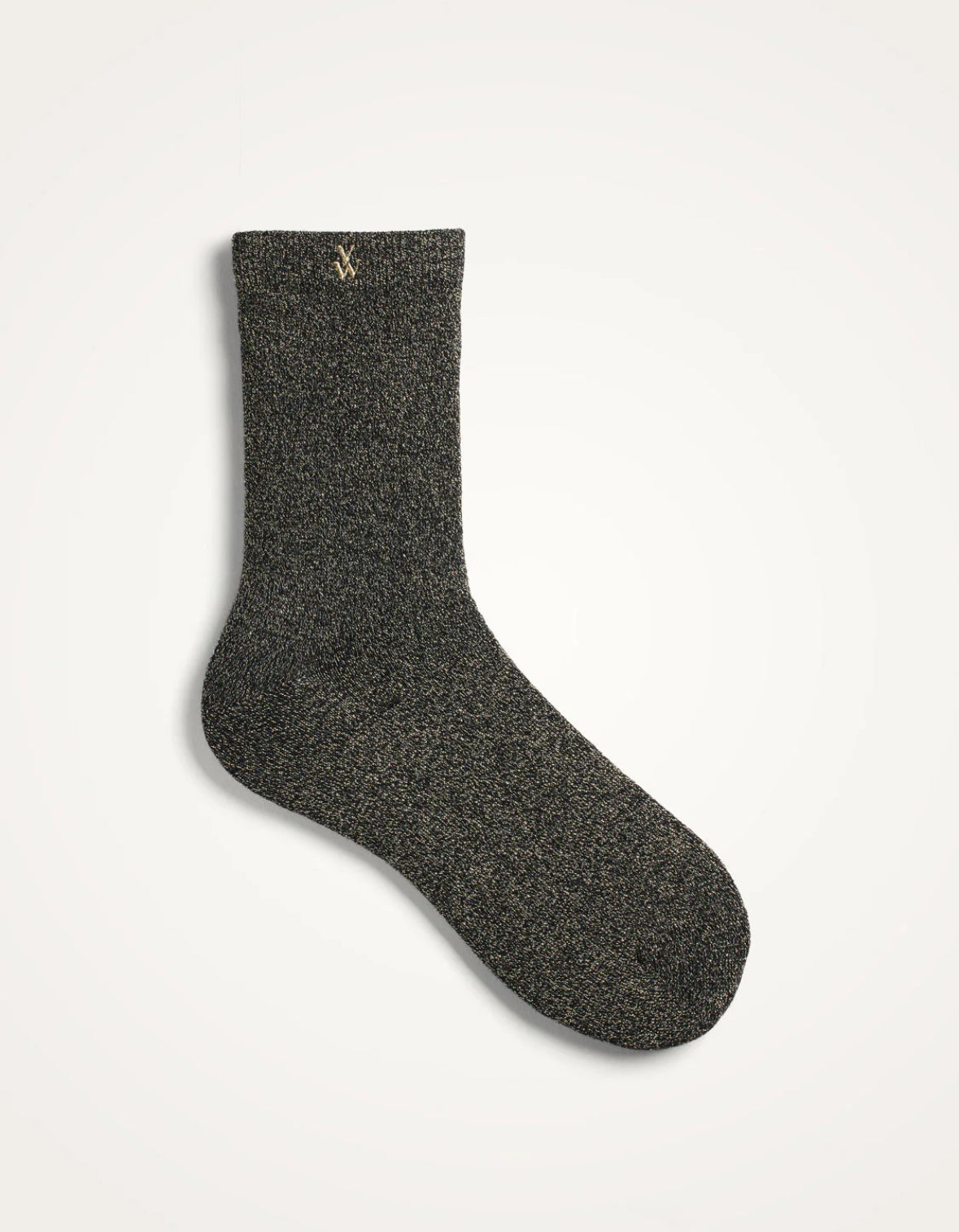 Chaussettes Ambre noir et or pailleté