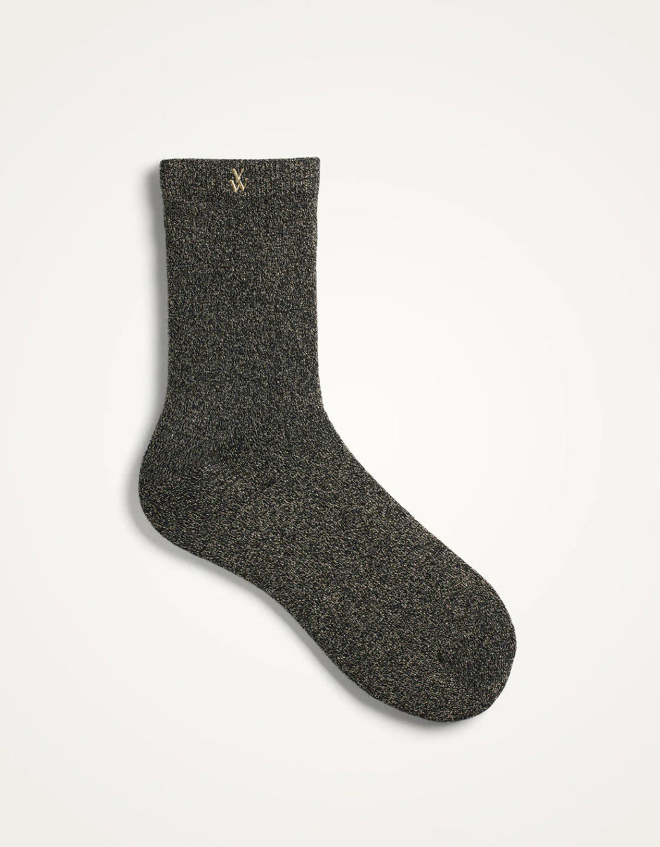 Chaussettes Ambre noir et or pailleté