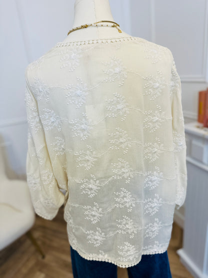 Blouse Element Broderie Ecru
