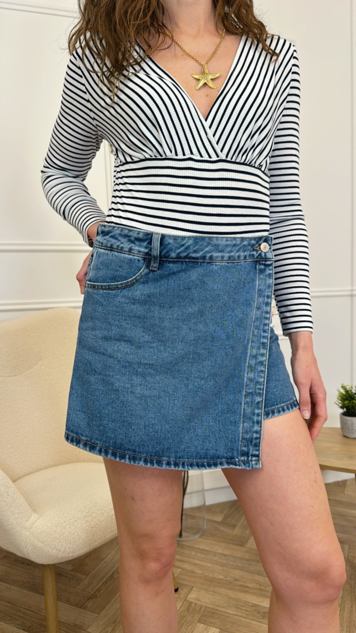 Jupe Short Jadene Denim Stone