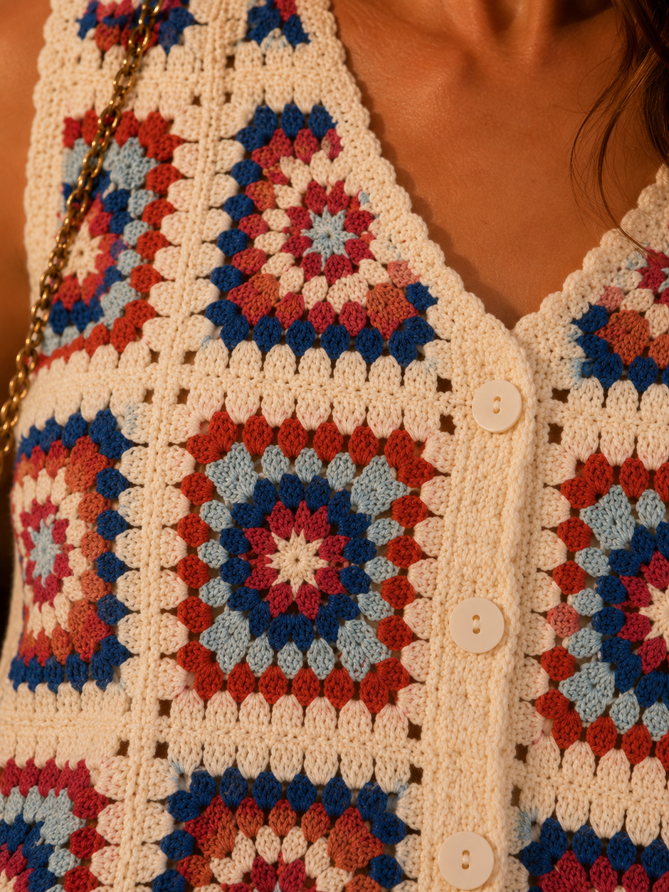 Débardeur Crochet Abey Bleu