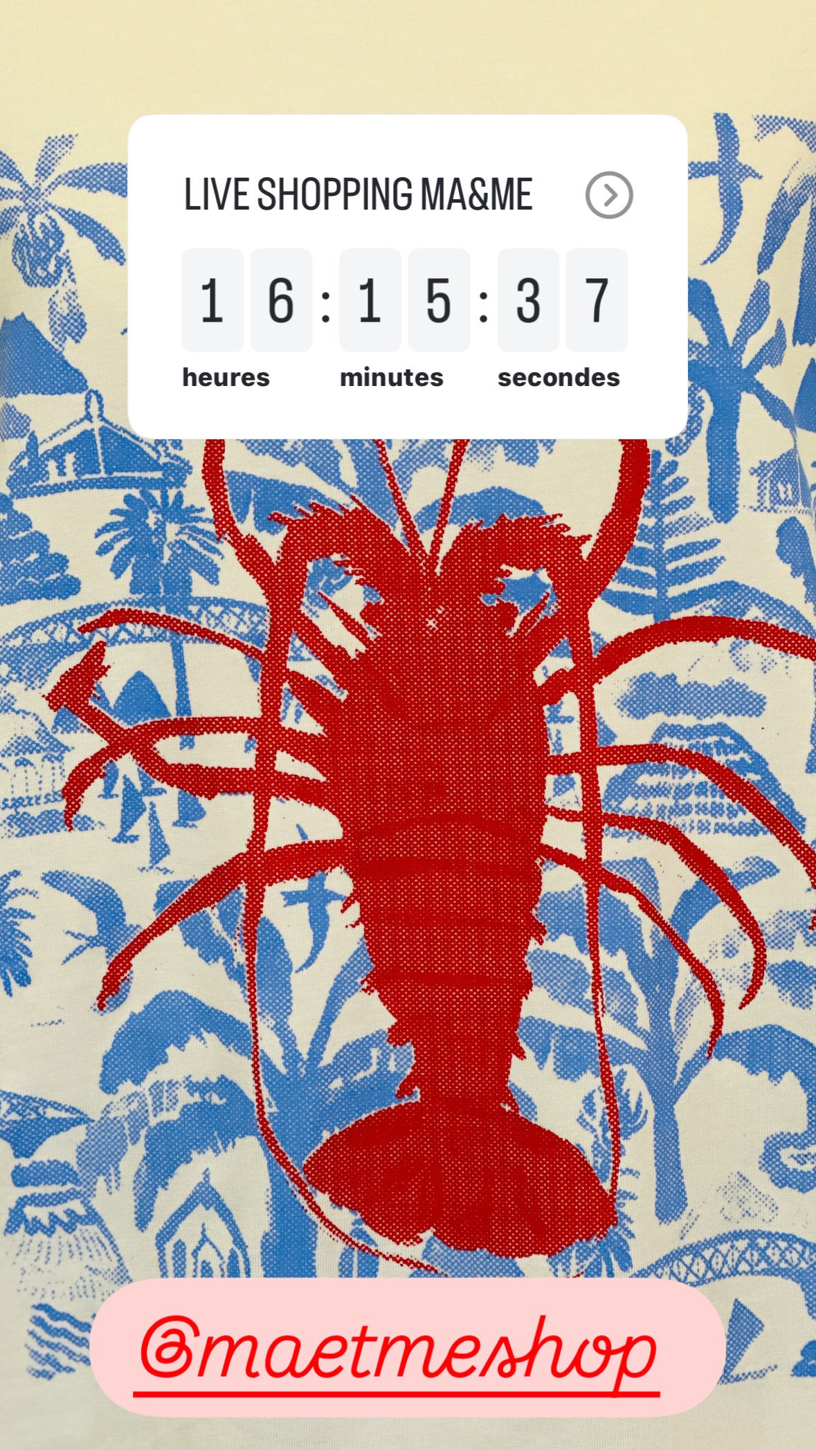 T shirt Homard bleu