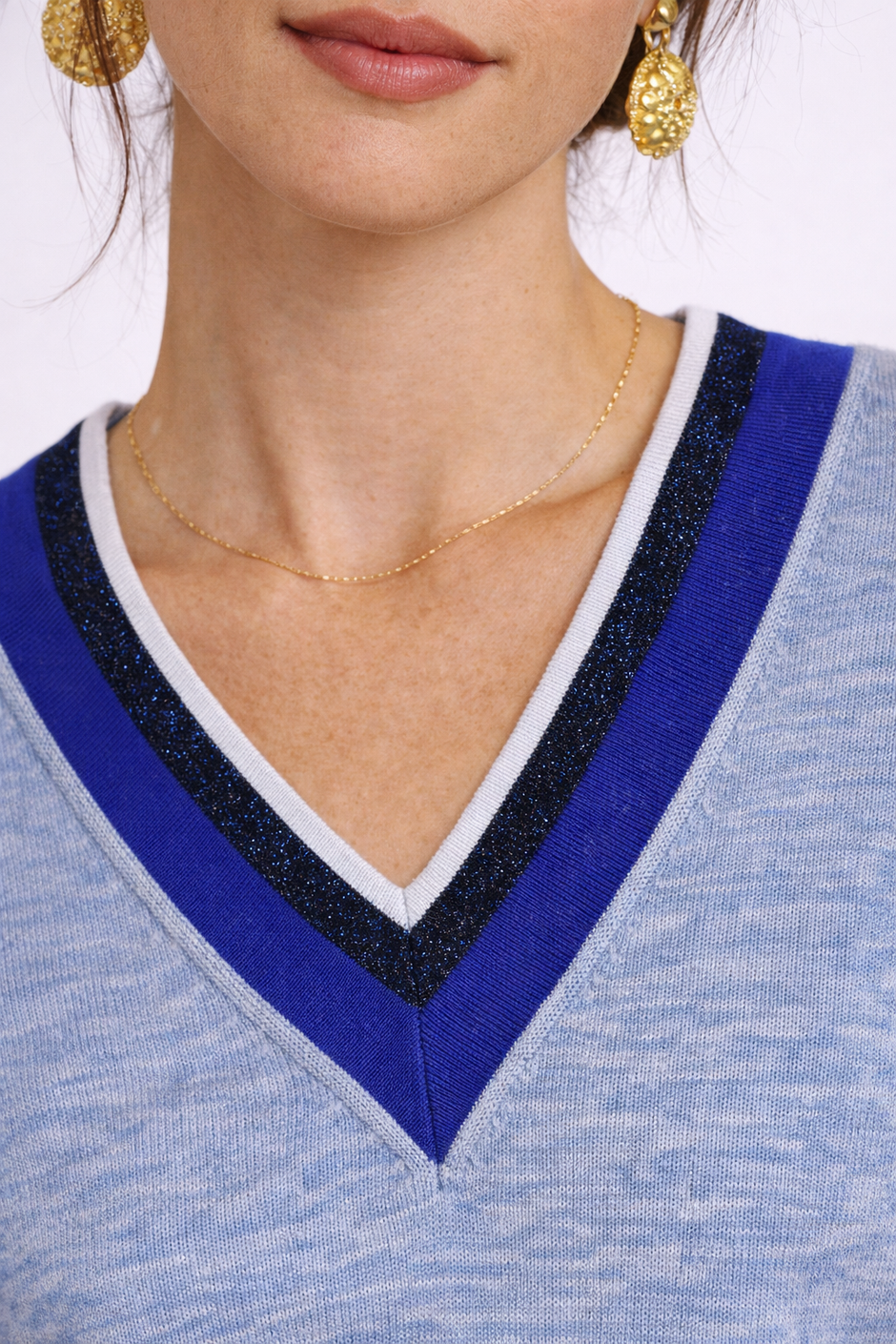 Pull Cricket Bleu et Gris