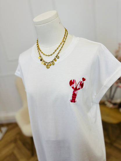 T Shirt Homard Rose