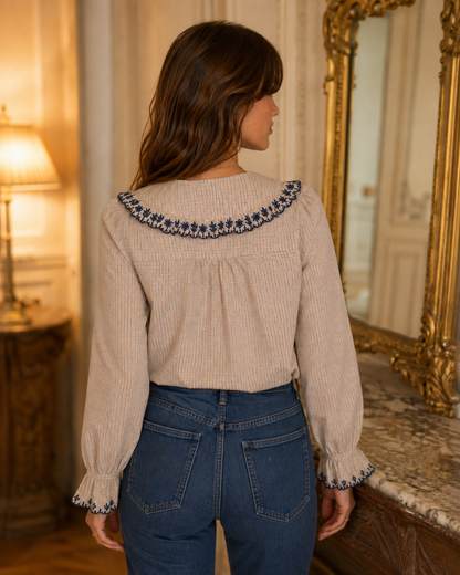 Chemise Estelle Camel Bleue