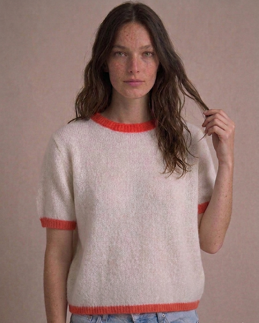 Pull Meline Blanc Orange