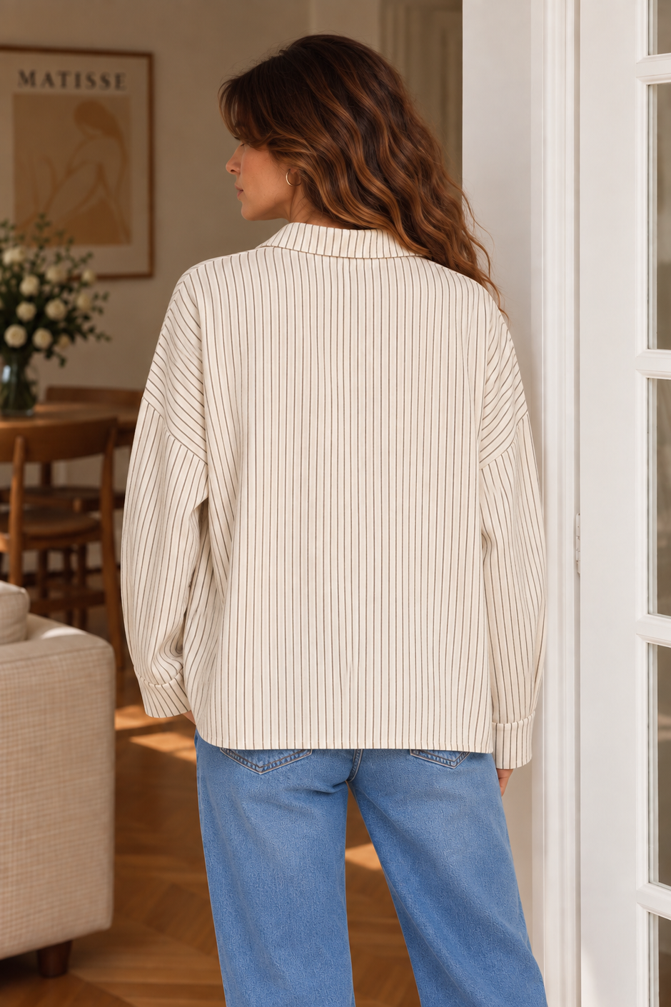 Blouse Tamanna Rayée Beige