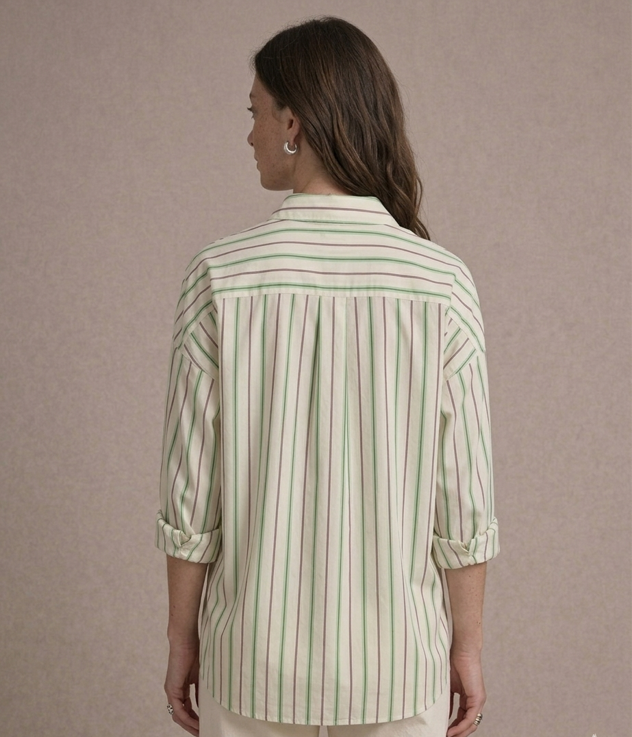 Chemise Katya Rayée Verte