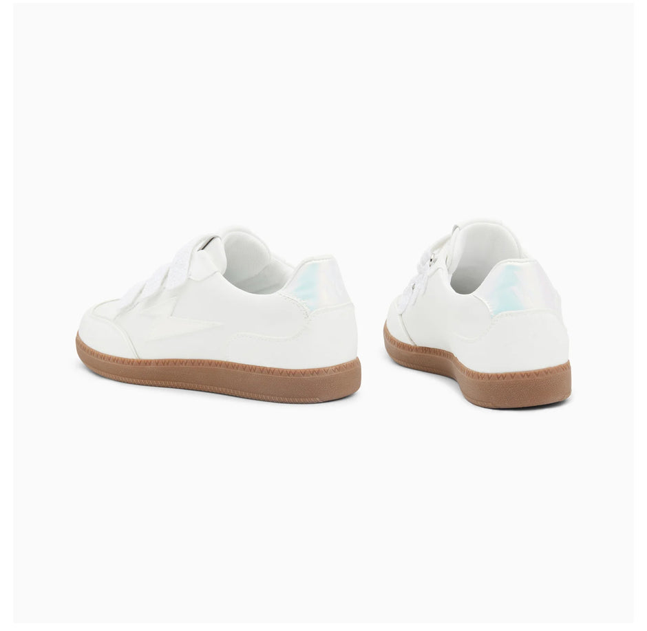 Baskets Eclair Laurette Blanches Monochromes à Semelle Rétro