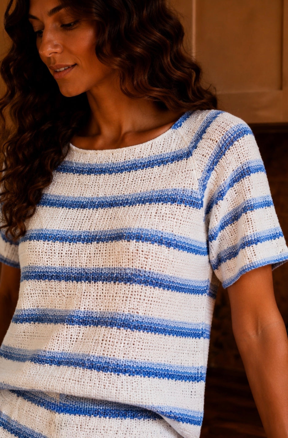 Tee Shirt Candice Beige Bleu