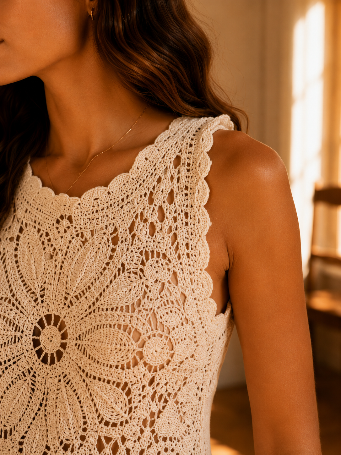 Top Crochet Dolly Beige