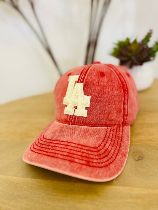 Casquette LA corail