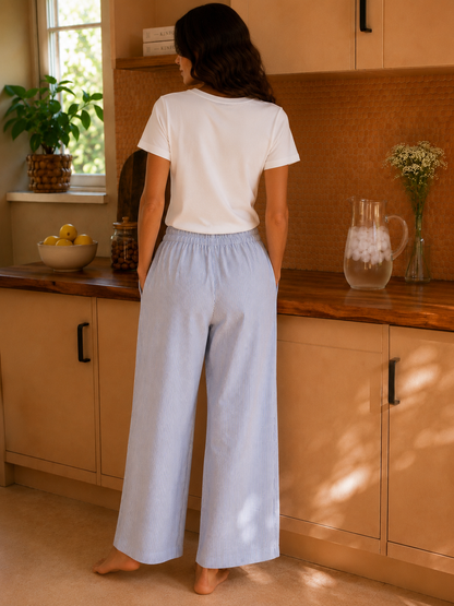 Pantalon Homard Rayé Bleu