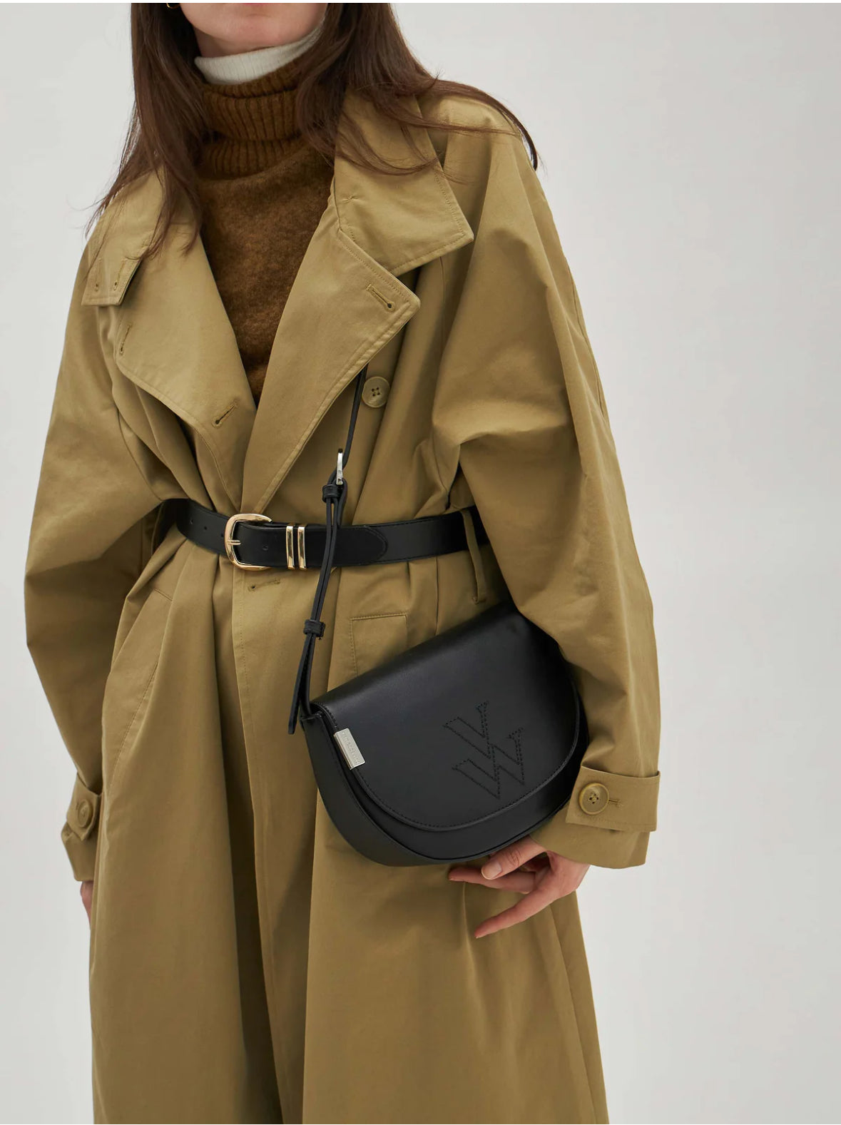 Sac bandoulière Jasmine Noir à rabat