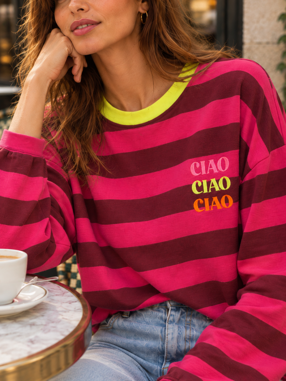 Tee Shirt Ciao Bordeaux Manches Longues
