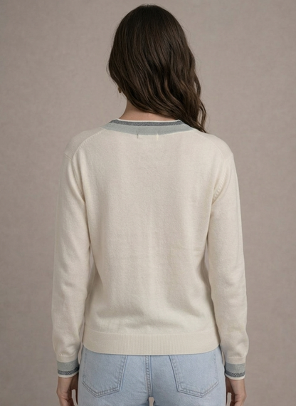 Pull Cricket Gris et Ecru