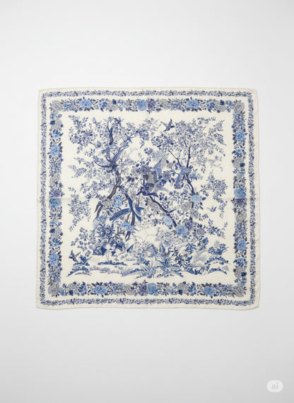 Carré Aurelia Bleu Fleuri