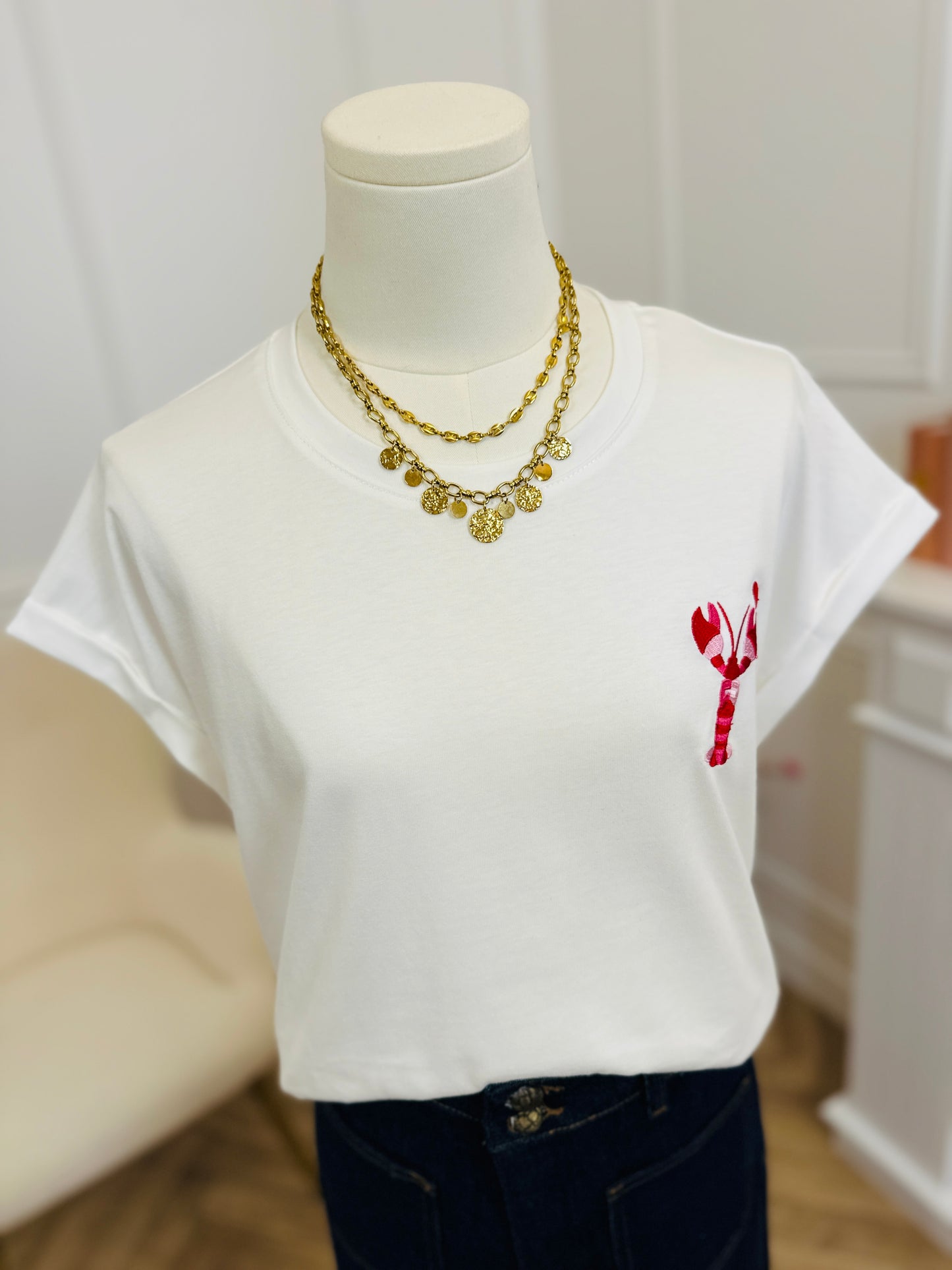 T Shirt Homard Rose