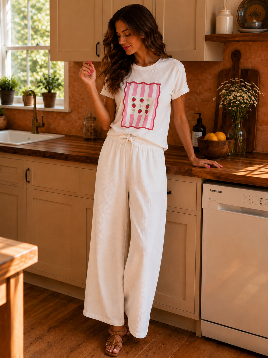 Tee Shirt Fraise Rose