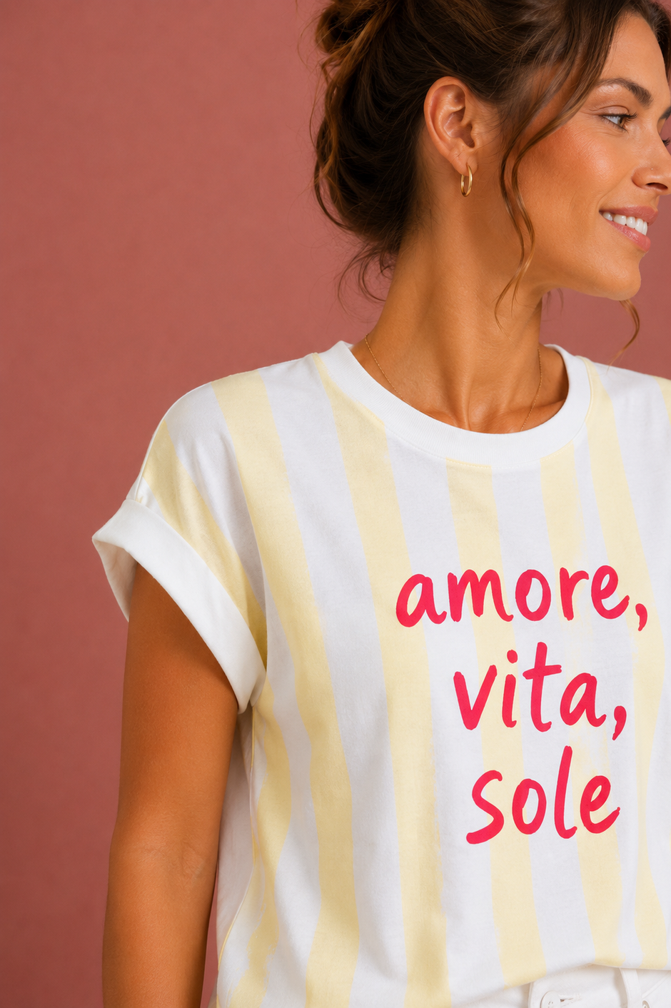 T shirt Amore Vita Sole Jaune