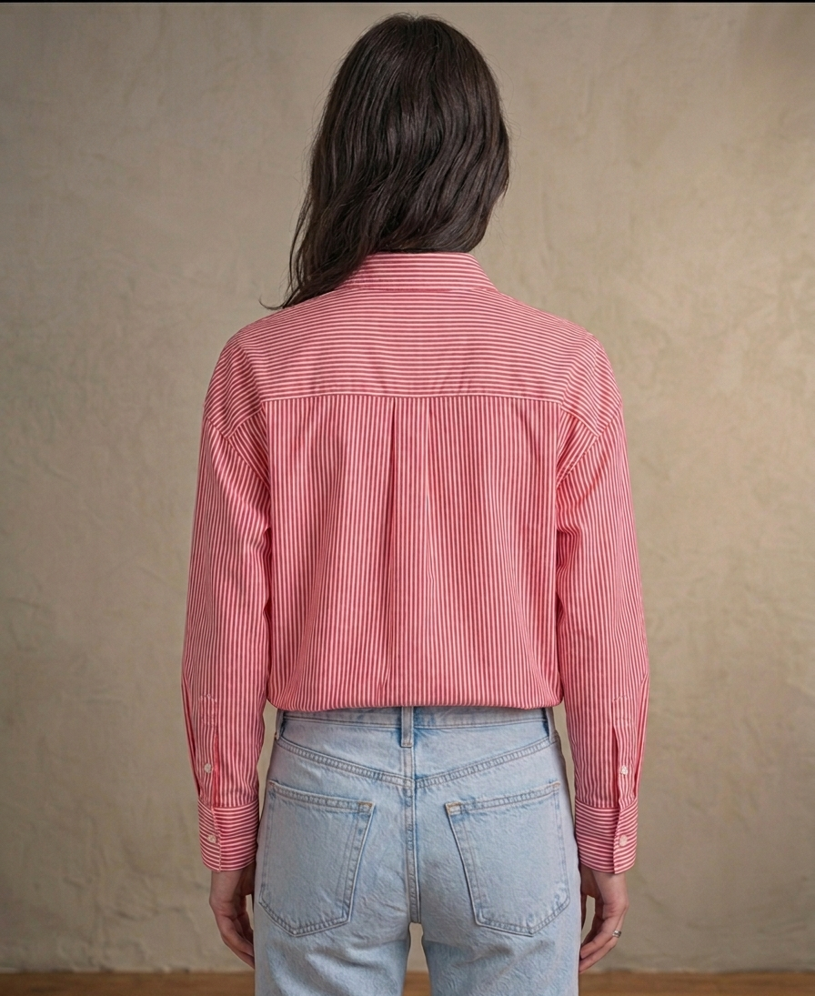 Chemise Carmen Rayée Fuchsia