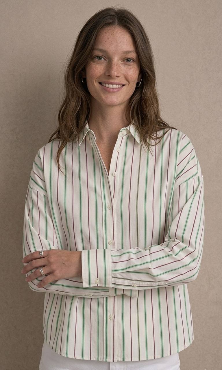 Chemise Katya Rayée Verte