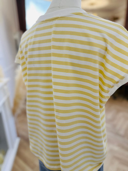T shirt Yellow Rayé