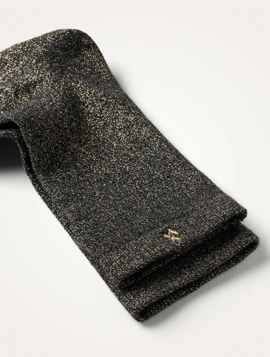Chaussettes Ambre noir et or pailleté