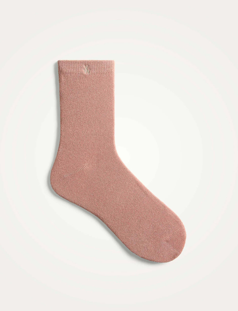 Chaussettes Ambre rose et or pailleté