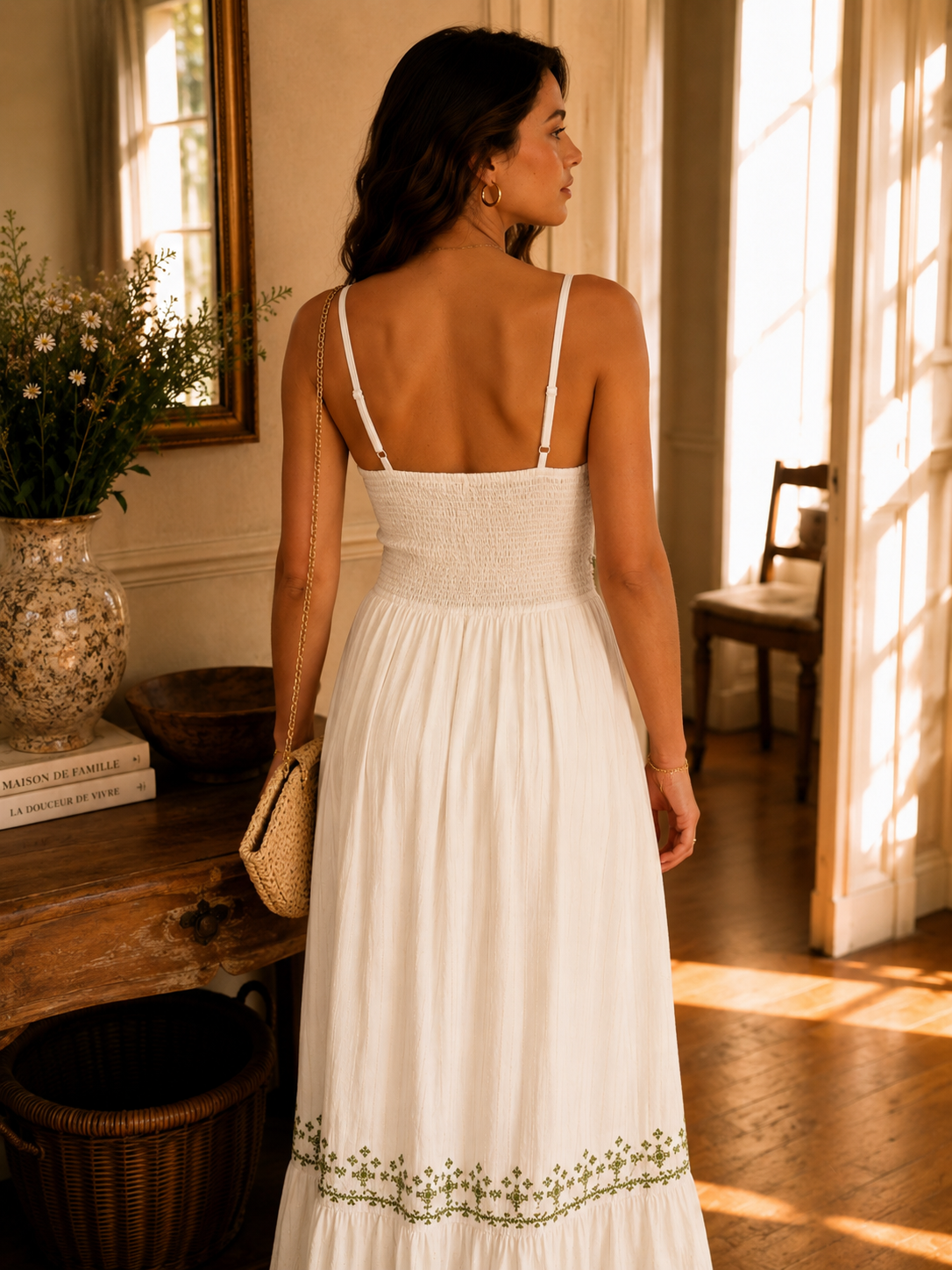 Robe Greco Blanche Kaki