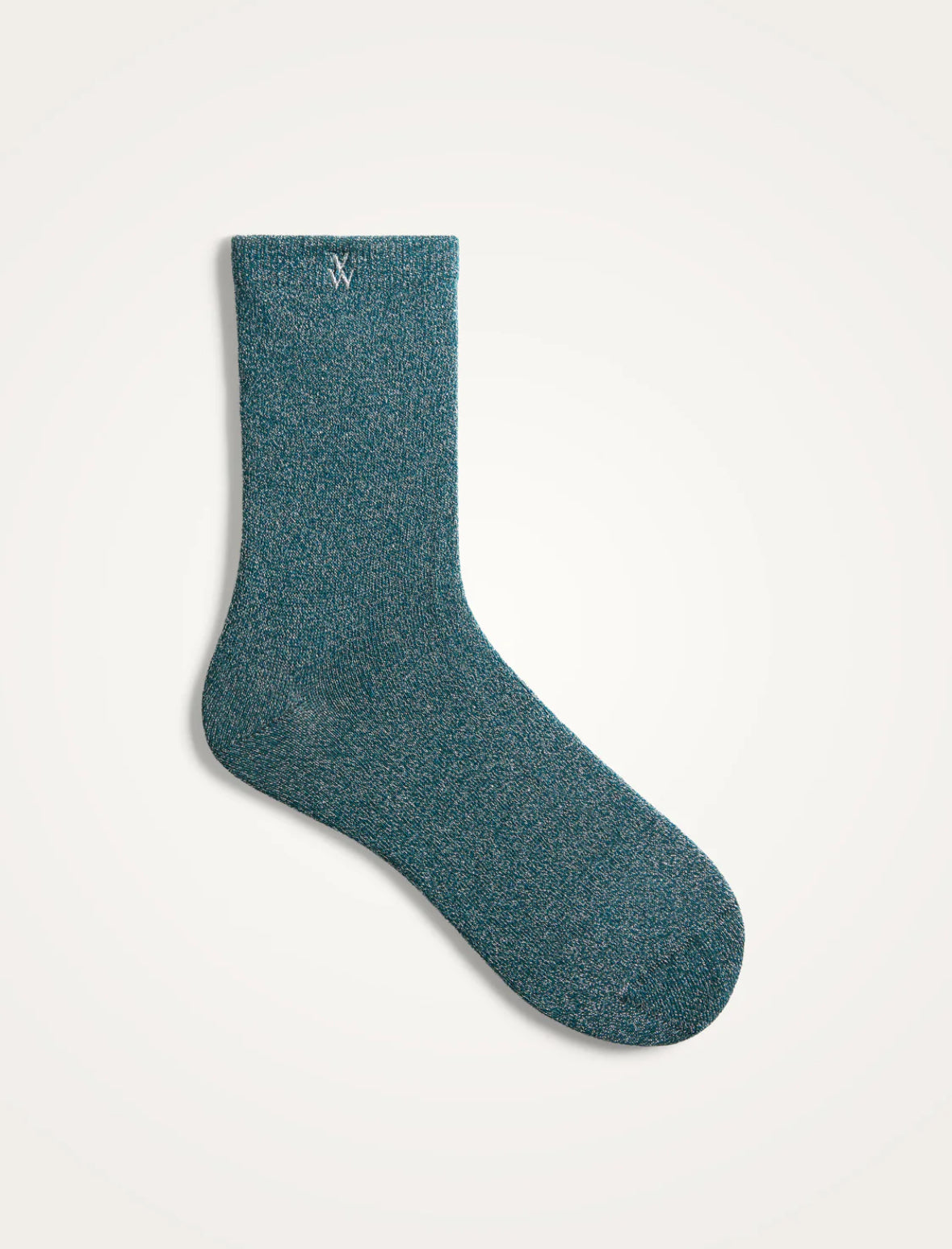 Chaussettes Ambre bleu canard et argent pailleté