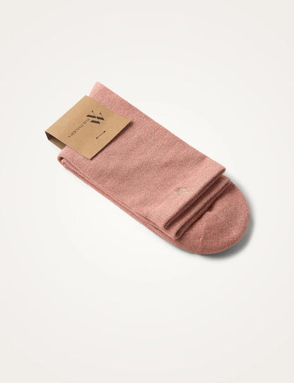 Chaussettes Ambre rose et or pailleté