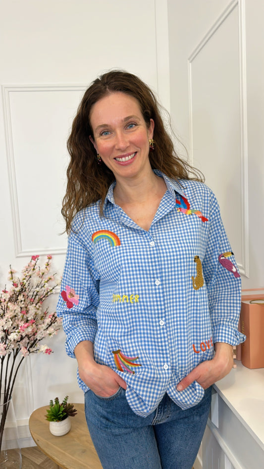Chemise Vichy Brodée