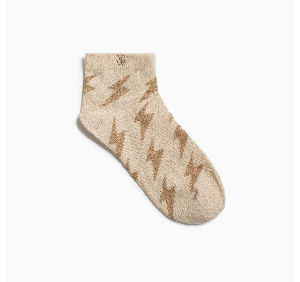 Chaussettes Courtes Rachel Beiges A Eclairs Camel