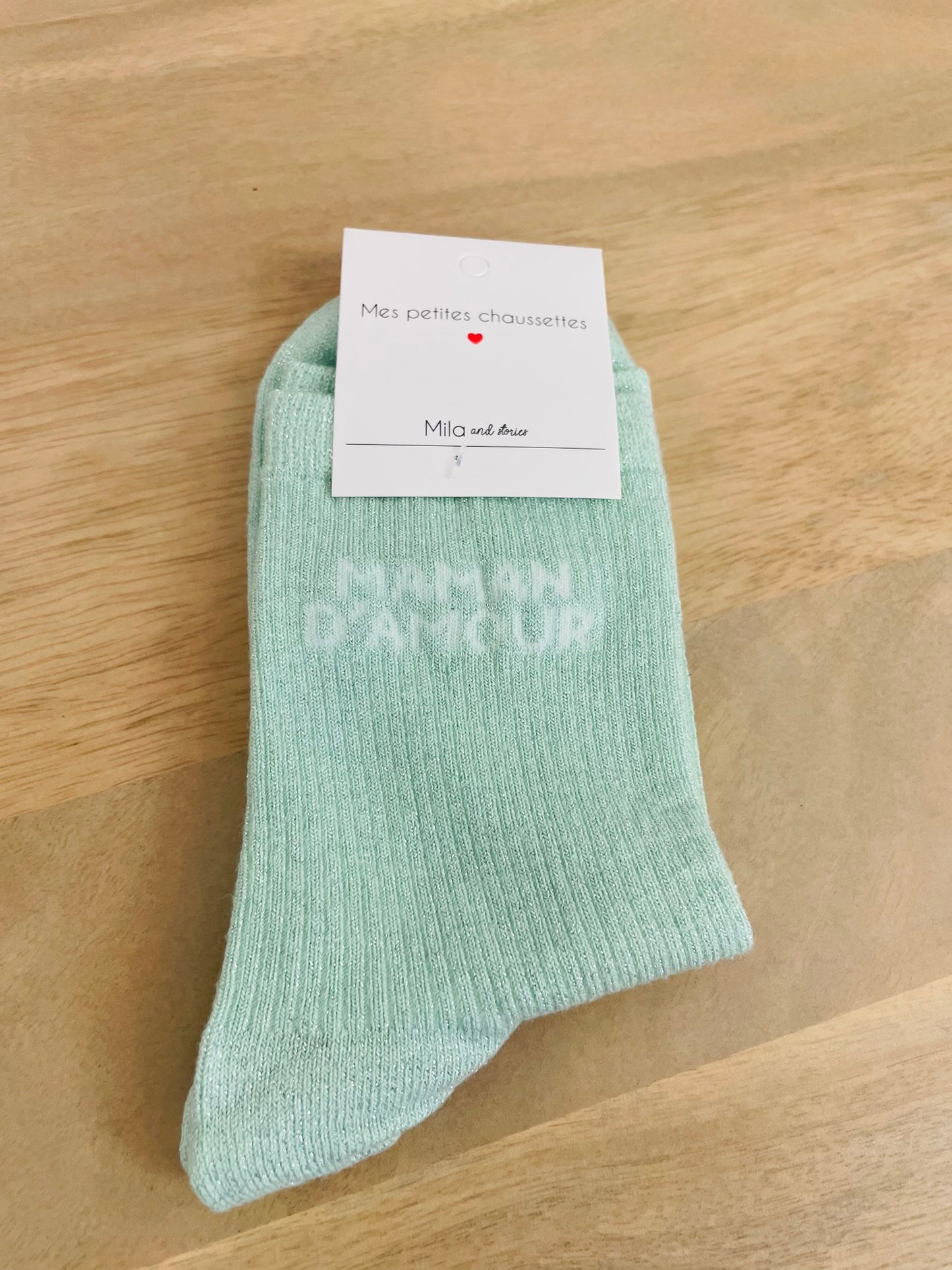 Chaussettes Maman d'Amour Vert