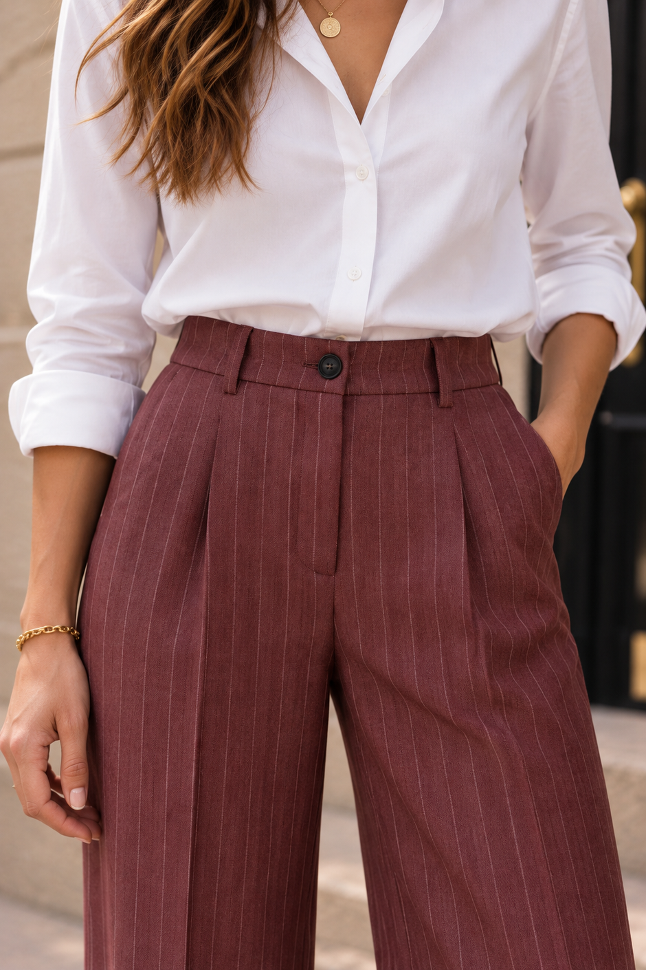 Pantalon Viviane Bordeaux