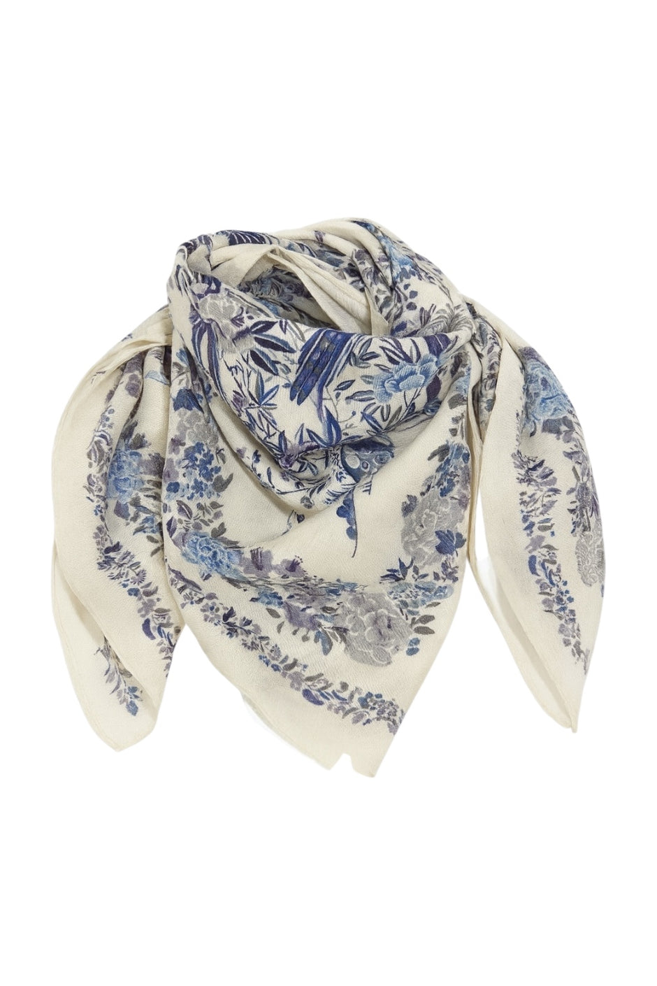 Carré Aurelia Bleu Fleuri