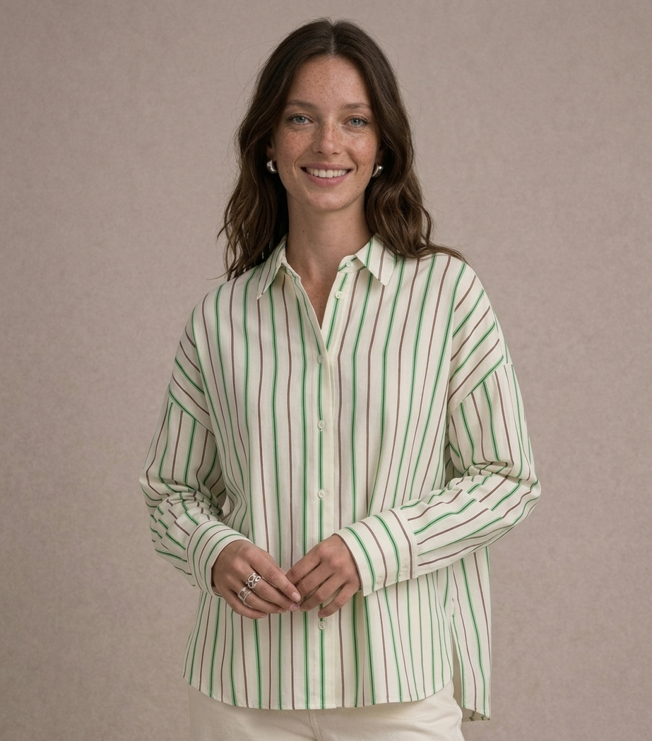 Chemise Katya Rayée Verte