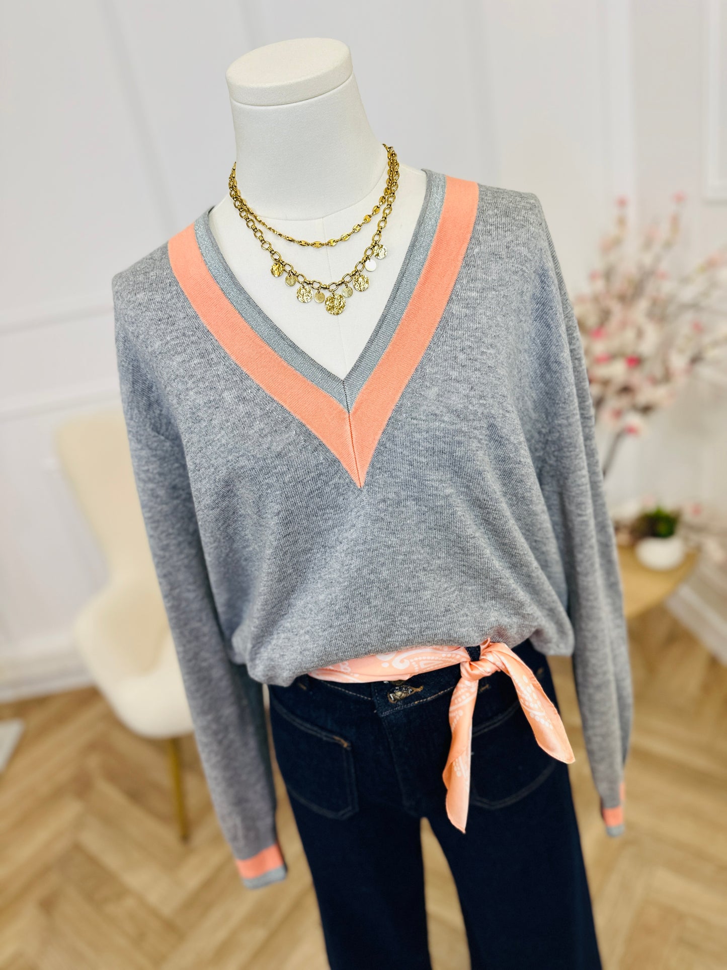 Pull Cricket Gris Rose