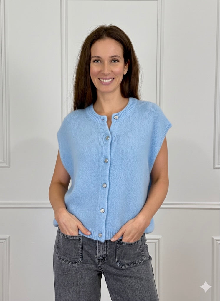 Gilet Aeli Alpaga Bleu Jean