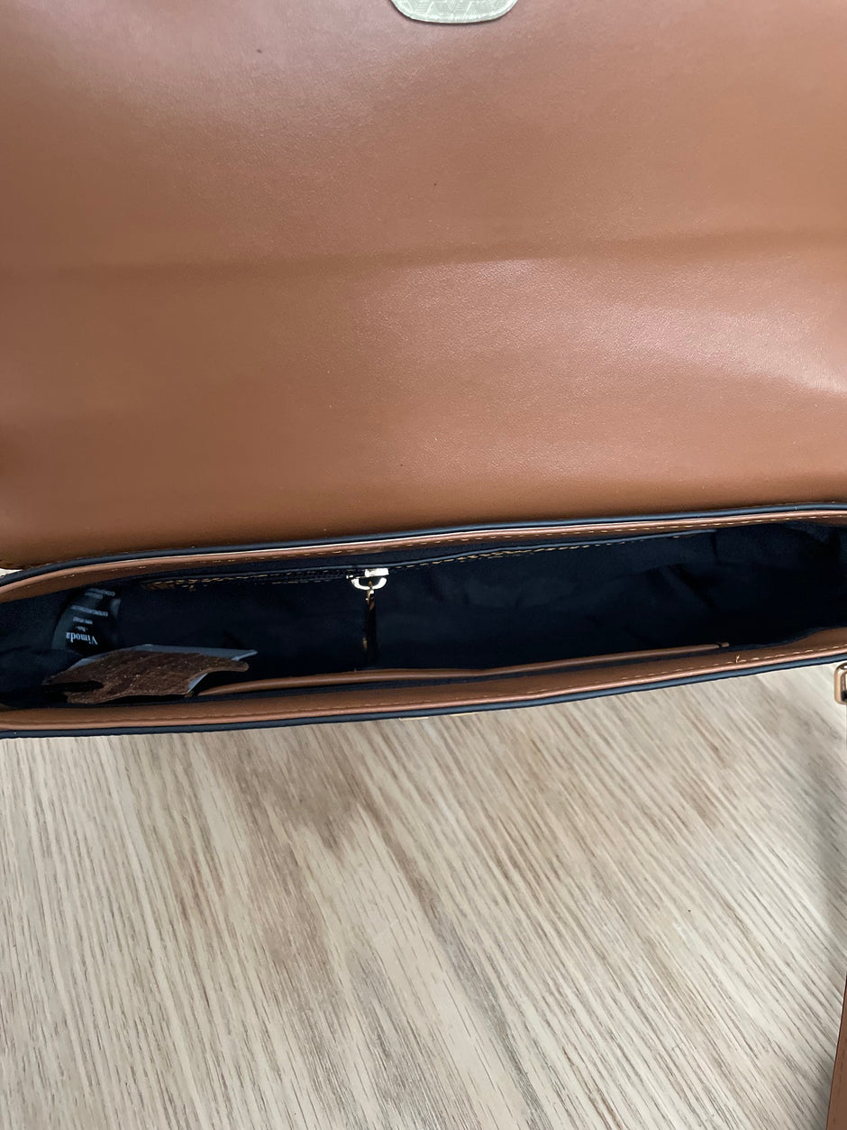 Sac Cuir Croco Camel