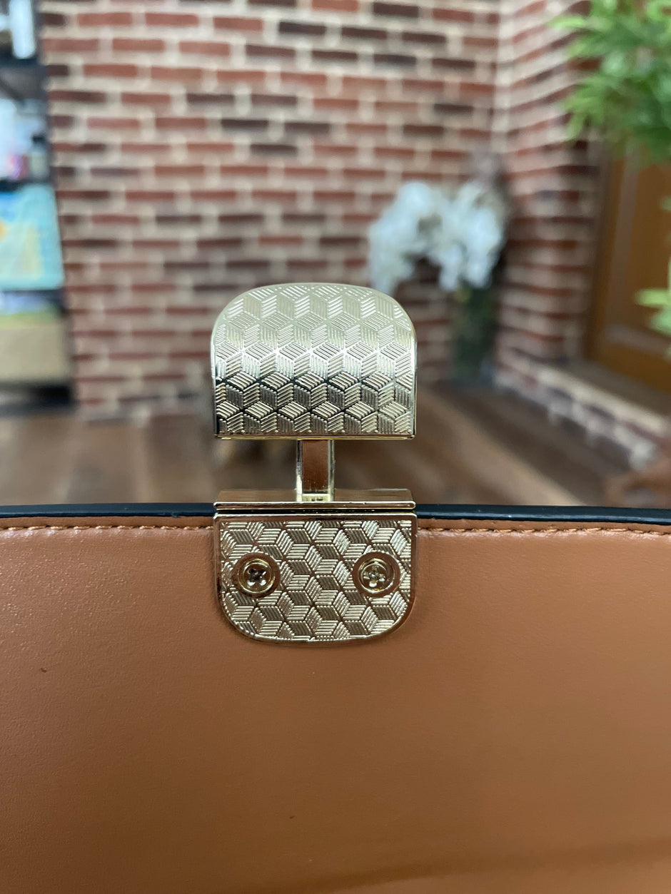 Sac Cuir Croco Camel